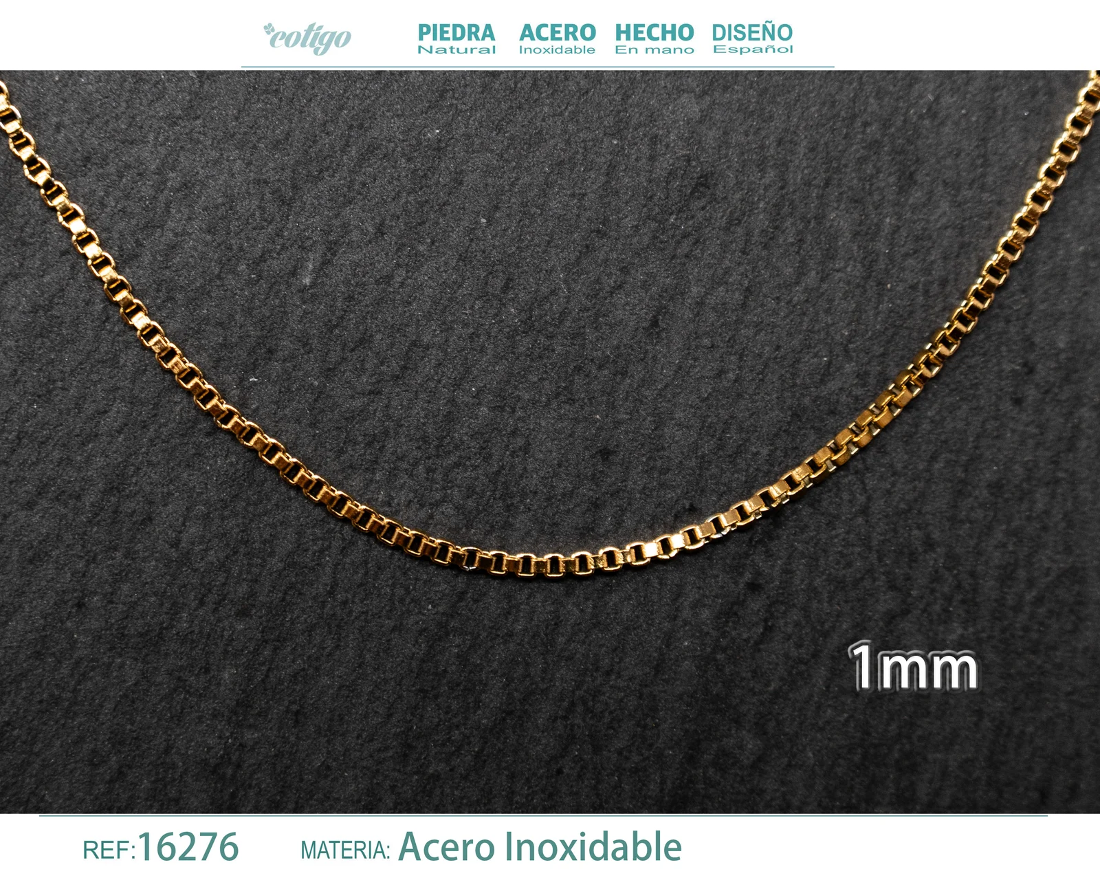 COLLAR DE CADENA ACERO DORADO