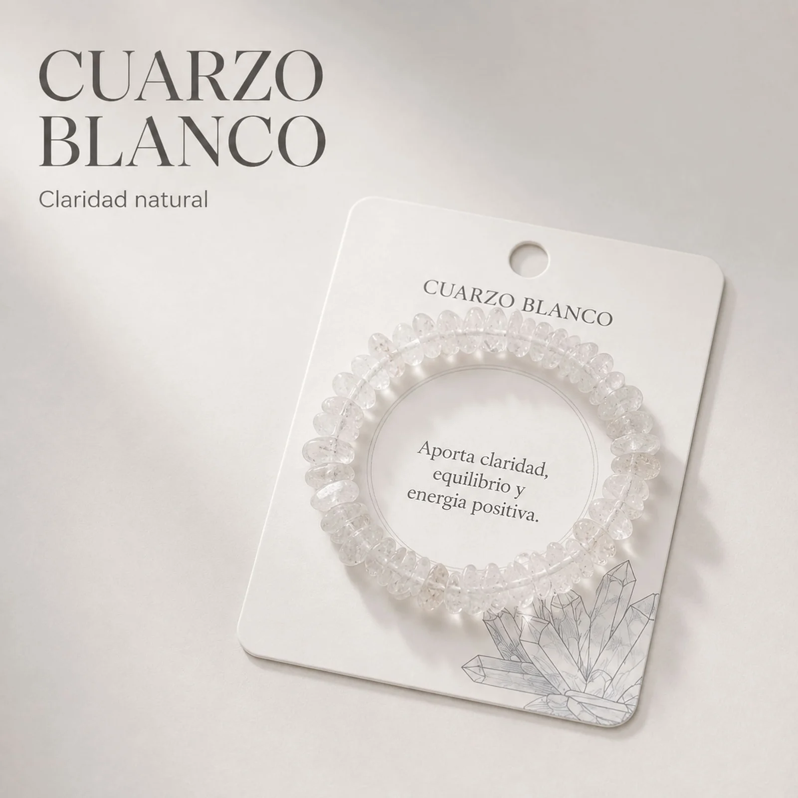Pulsera Piedra natural Cuarzo Blanco
