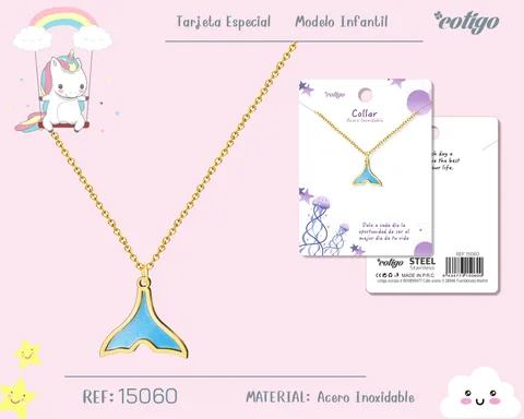 COLLAR NIÑA ACERO COLOR DORADO