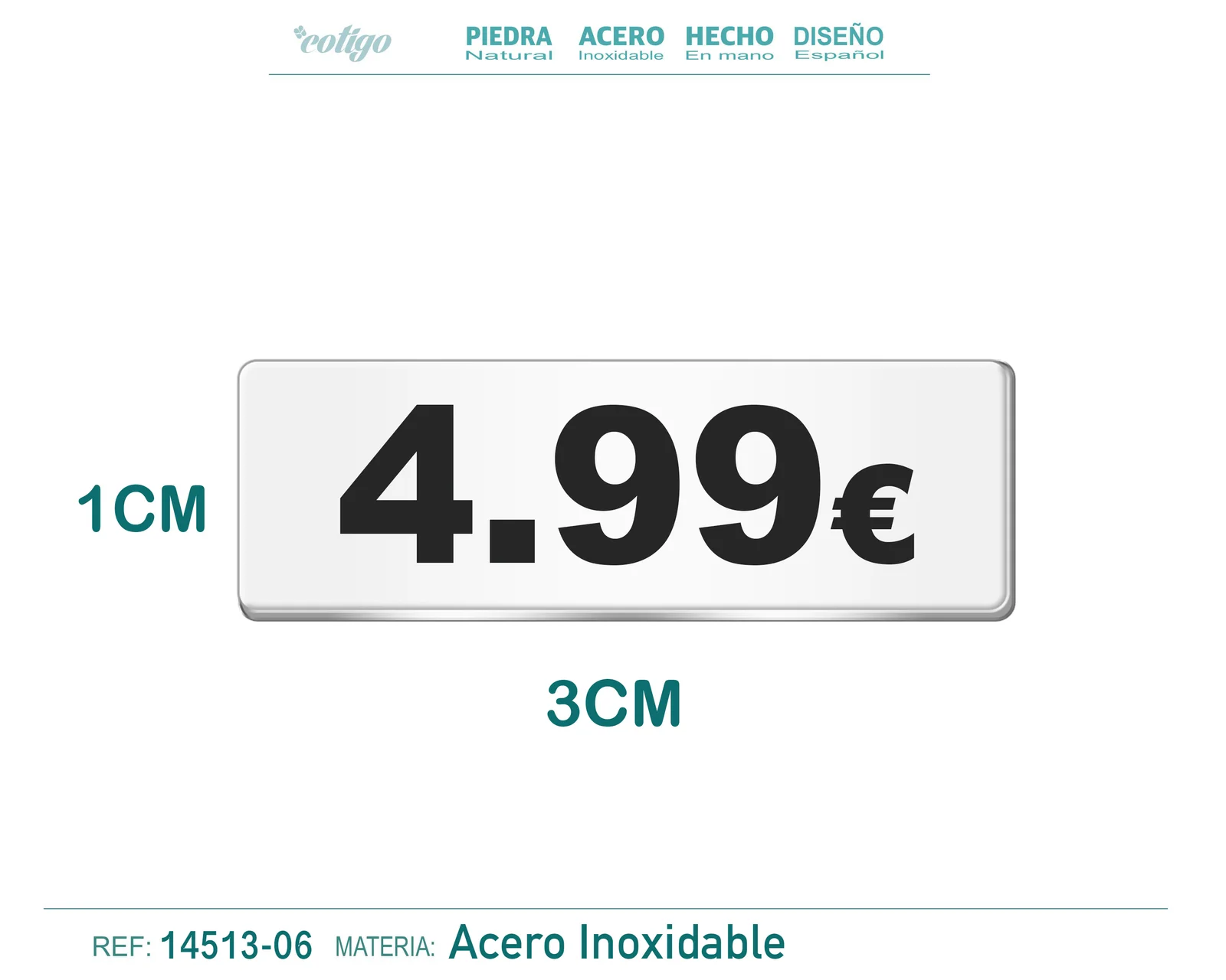 Placa Acero 1x3cm-4.99