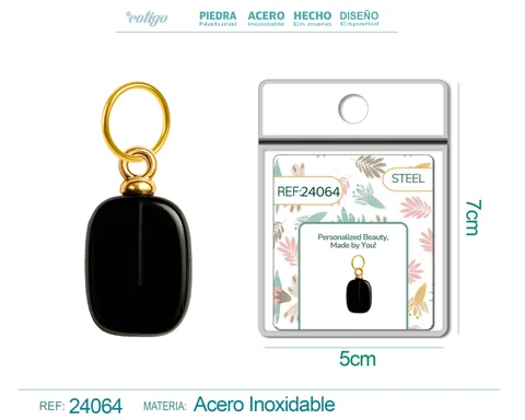CHARM ACERO DORADO CHAPADO ORO 14 K