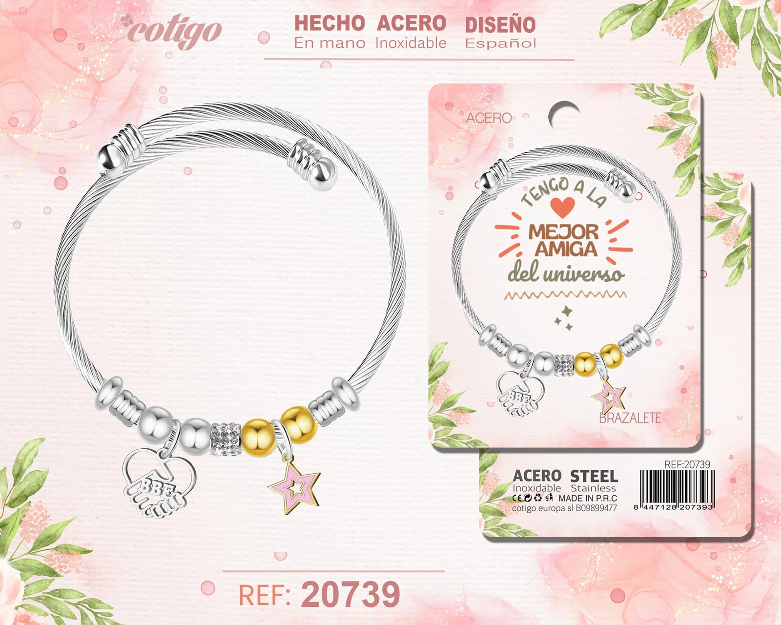 BRAZALETE ACERO PARA AMIGA