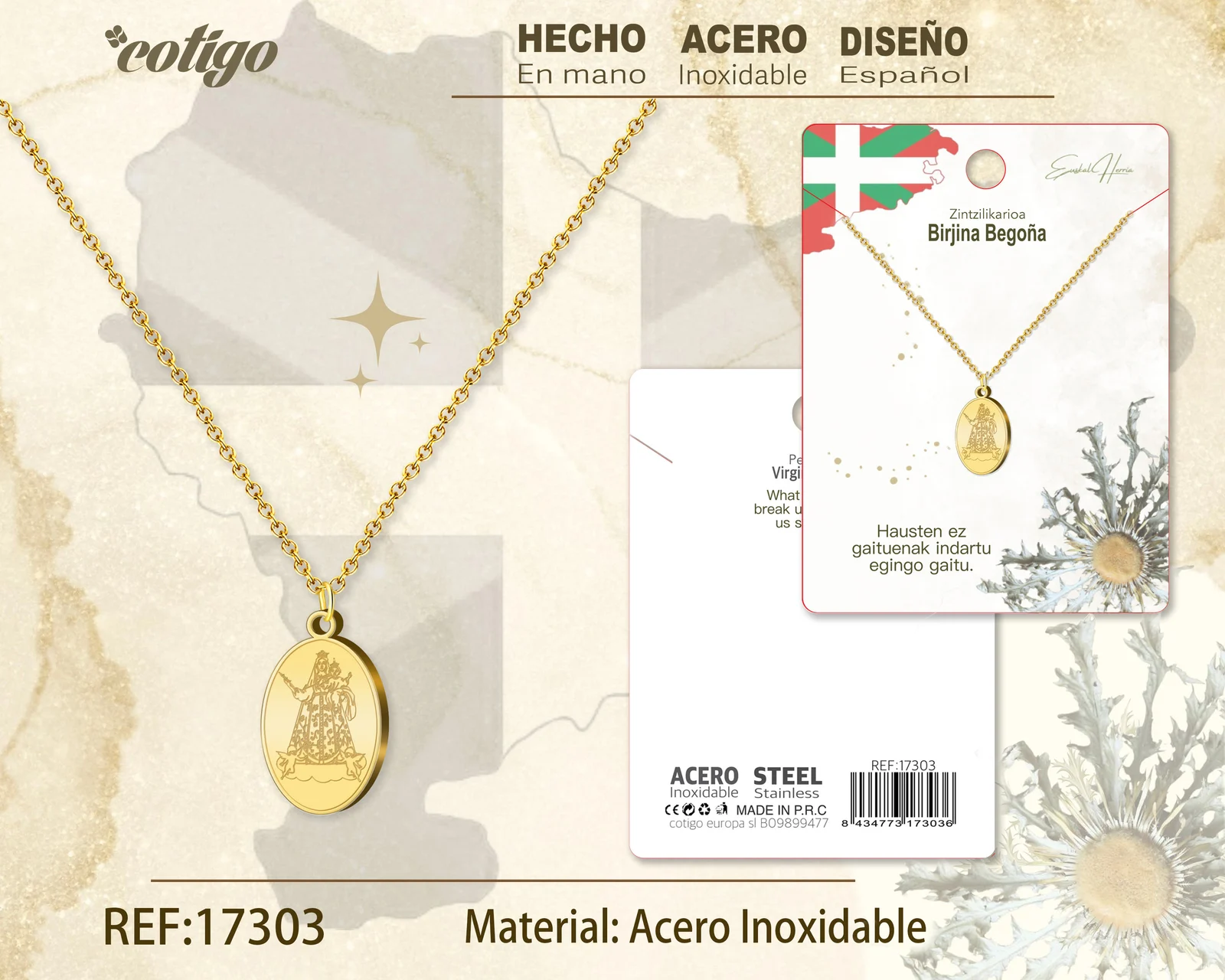 COLLAR BIRJINA BEGOÑA-ACERO COLOR DORADO