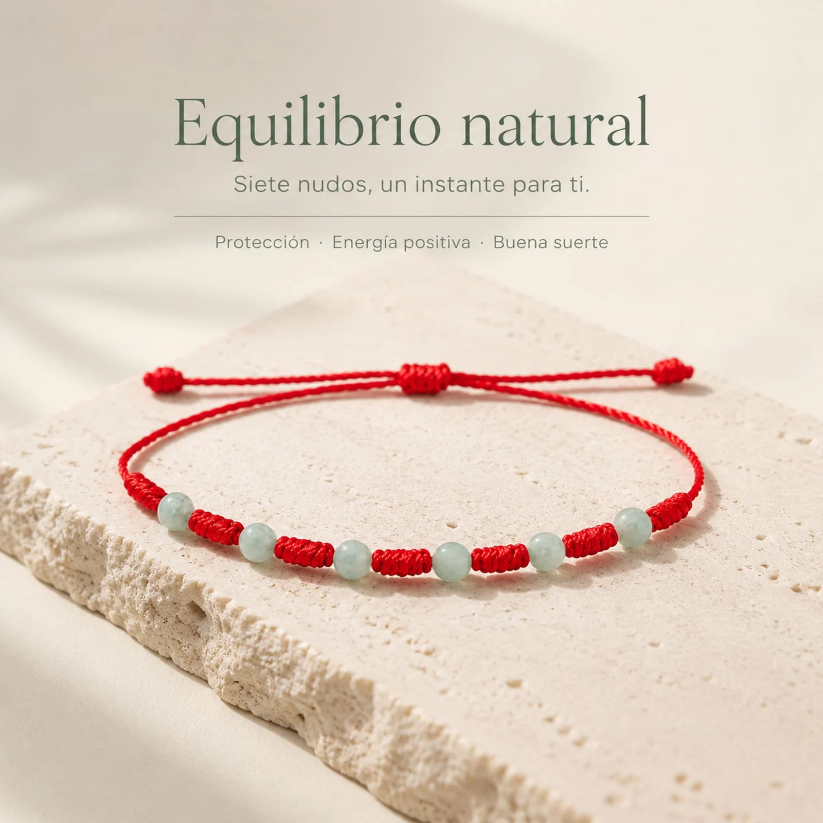 PULSERA 7 NUDOS CON  AMAZONITA 4MM