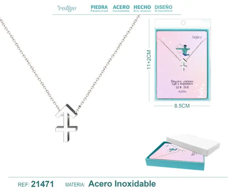 COLLAR ZODÍACO SAGITARIO ACEROCOLOR PLATEADO