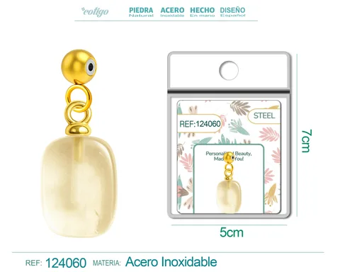 CHARM ACERO DORADO CHAPADO ORO 14 K-CON BOLA DE GOMA