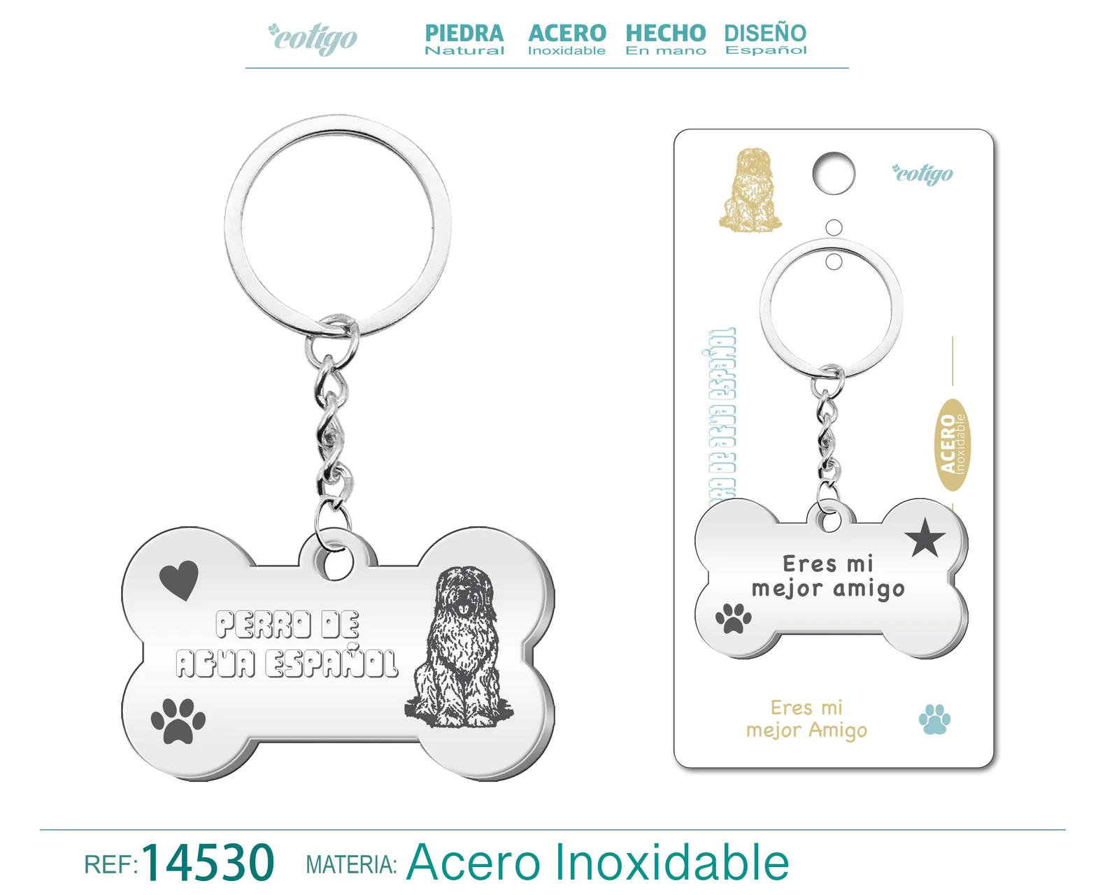 LLAVERO ACERO DE PERRO PERRO DE AGUA ESPAÑOL