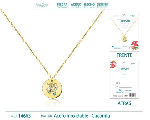 COLLAR ACERO PARA NACIMIENTO DE DICIEMBRE DORADO