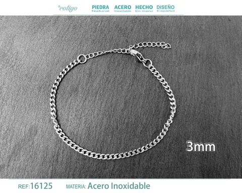 PULSERA DE CADENA ACERO PLATEADO