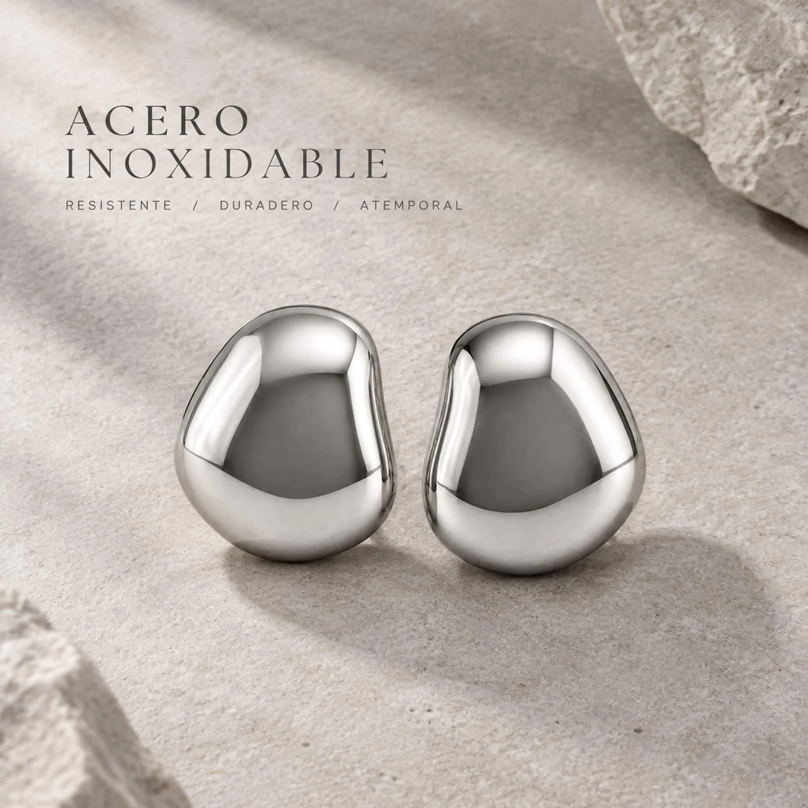 Pendiente Acero Inoxidable color Plateado