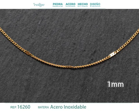 COLLAR DE CADENA ACERO DORADO