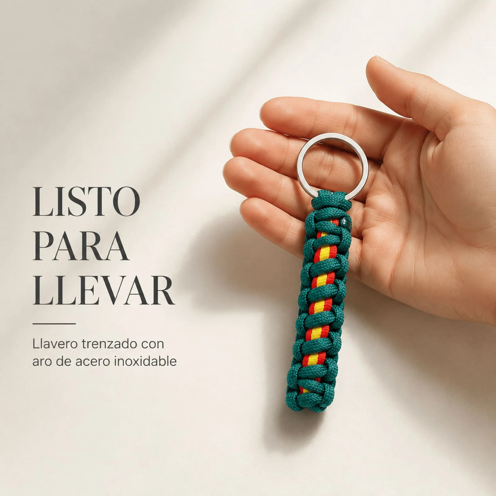 LLAVERO CUERDA CON ARO ACERO