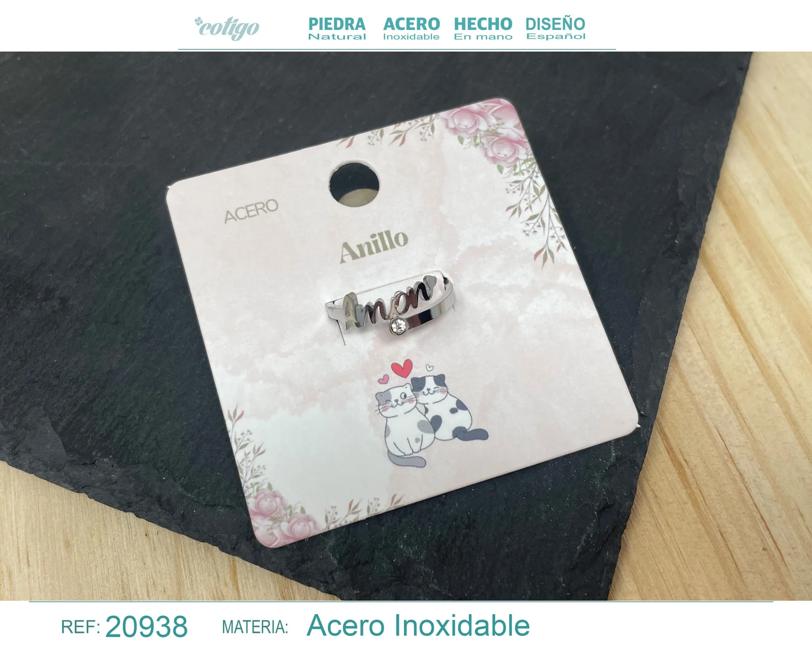 ANILLO PARA AMOR ACERO COLOR PLATEADO
