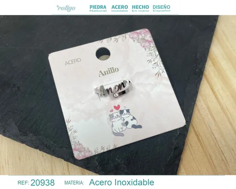 ANILLO PARA AMOR ACERO COLOR PLATEADO