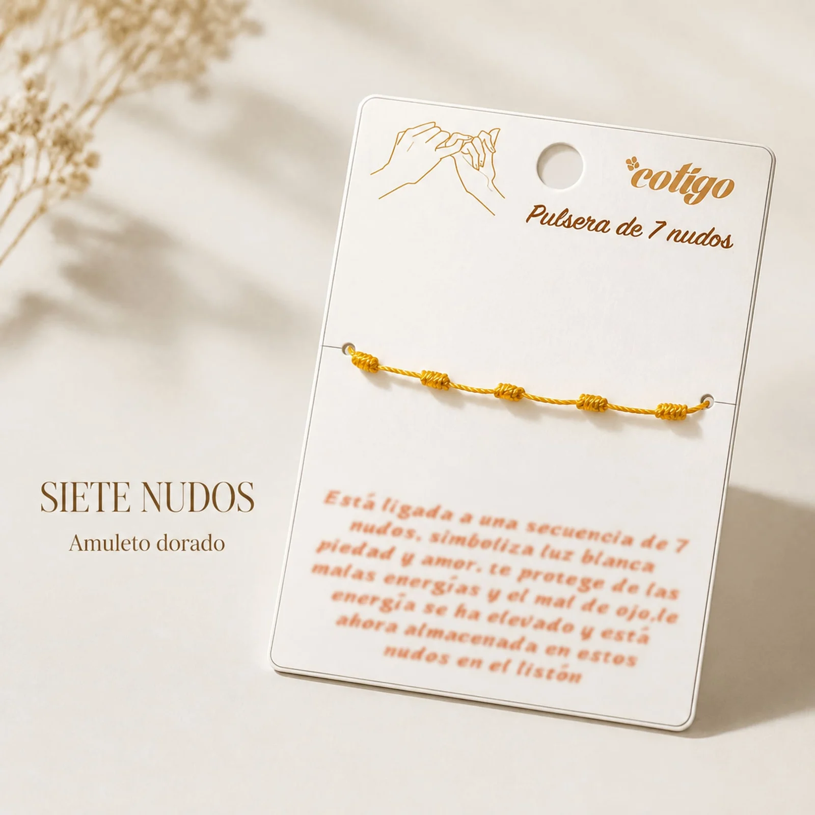 PULSERA 7 NUDOS DORADO