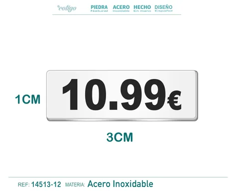 Placa Acero 1x3cm-10.99