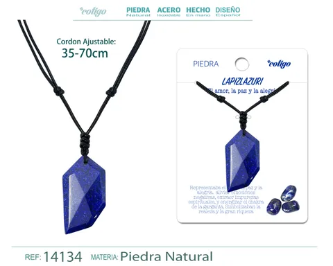 COLGANTE DIENTE LOBO DE PIEDRA LAPISLAZULI