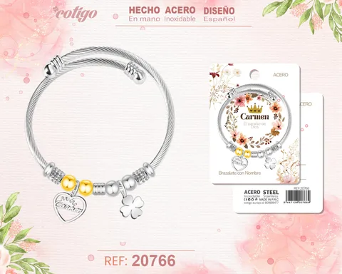 BRAZALERTE ACERO CON NOMBRE:CARMEN