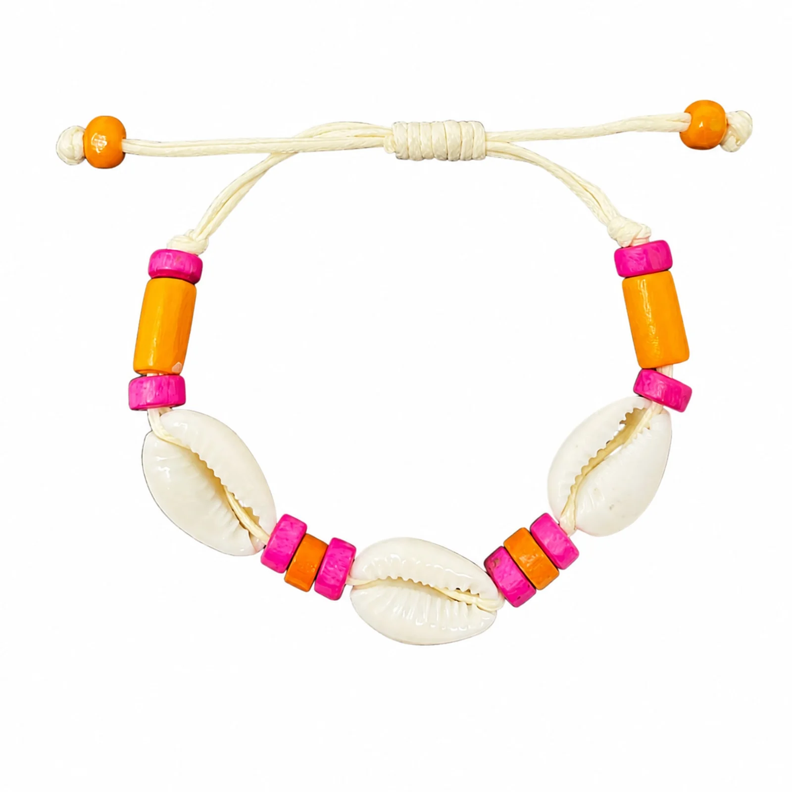 PULSERA HILO ENCERADO DE CONCHA