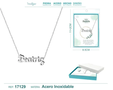 COLLAR BEATRIZ ACERO COLOR PLATEADO