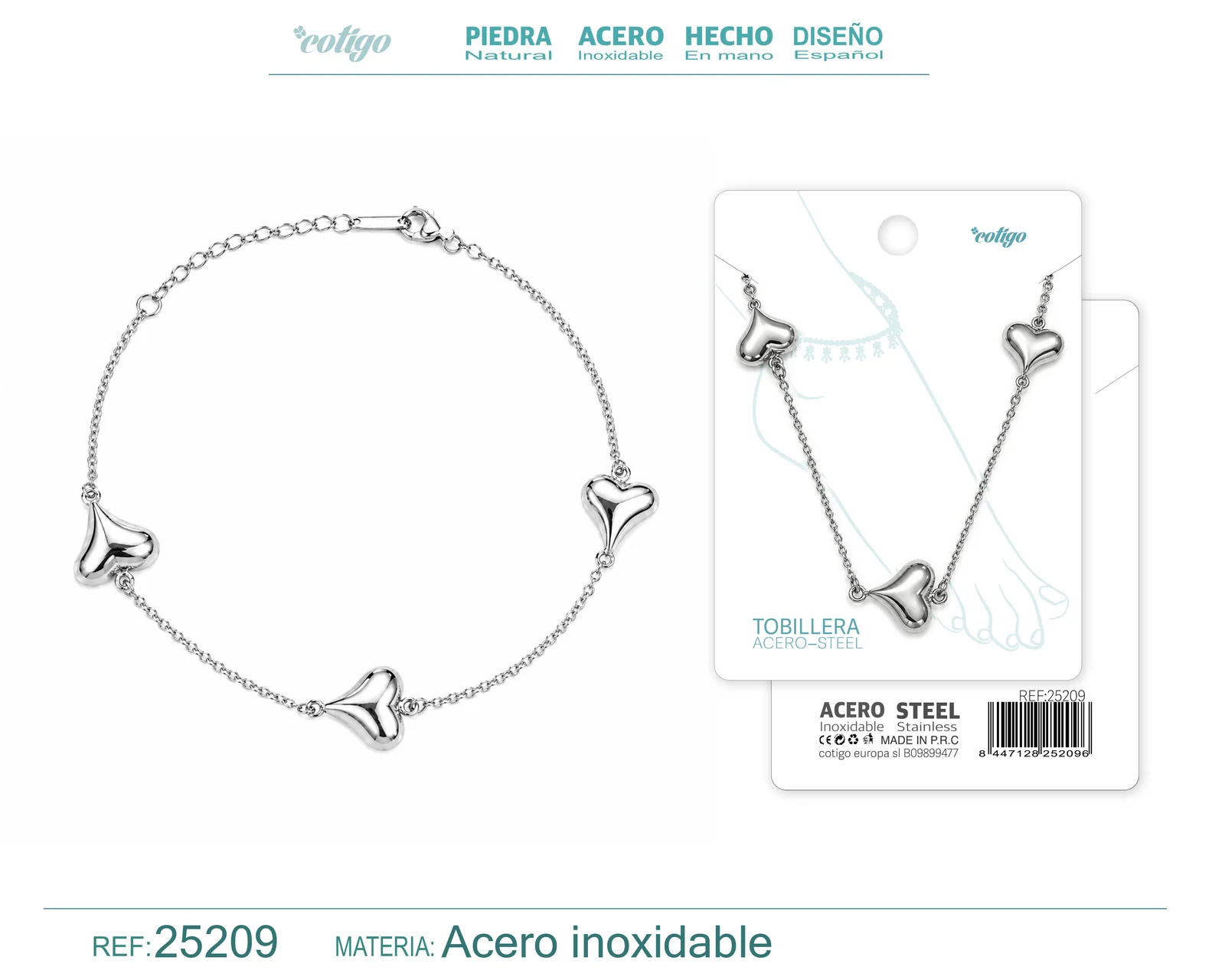 TOBILLERA ACERO INOXIDABLE