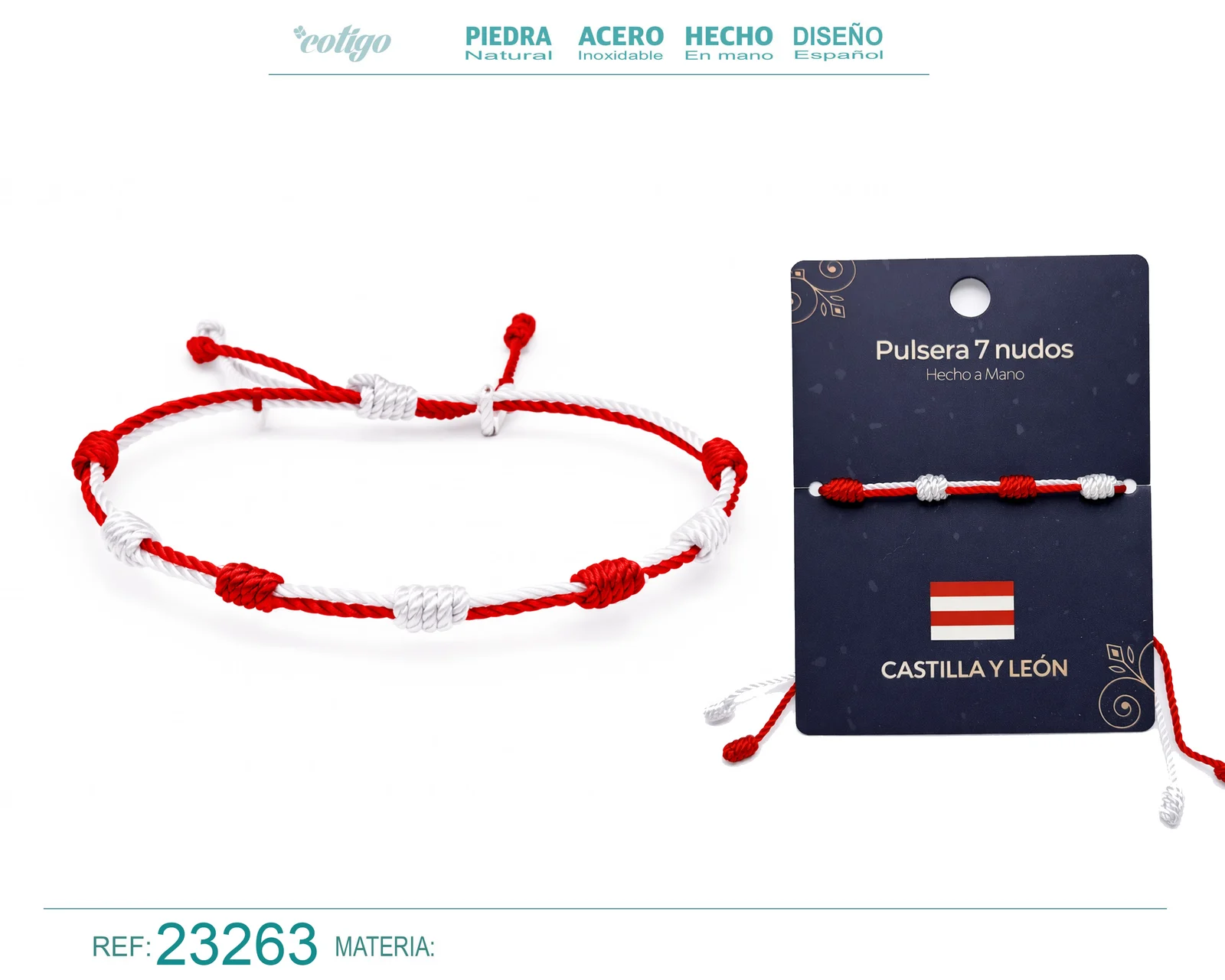 PULSERA 7 NUDOS DE BANDERA DE  CASTILLA Y LEÓN