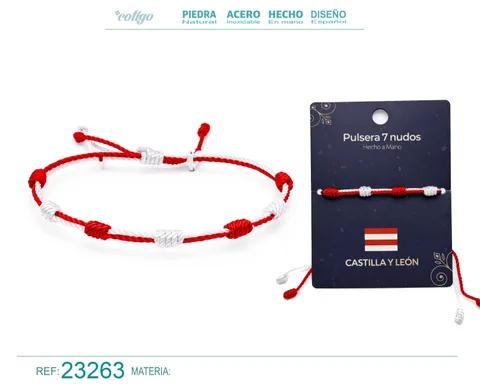 PULSERA 7 NUDOS DE BANDERA DE  CASTILLA Y LEÓN