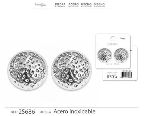 Pendiente Acero Inoxidable color Plateado
