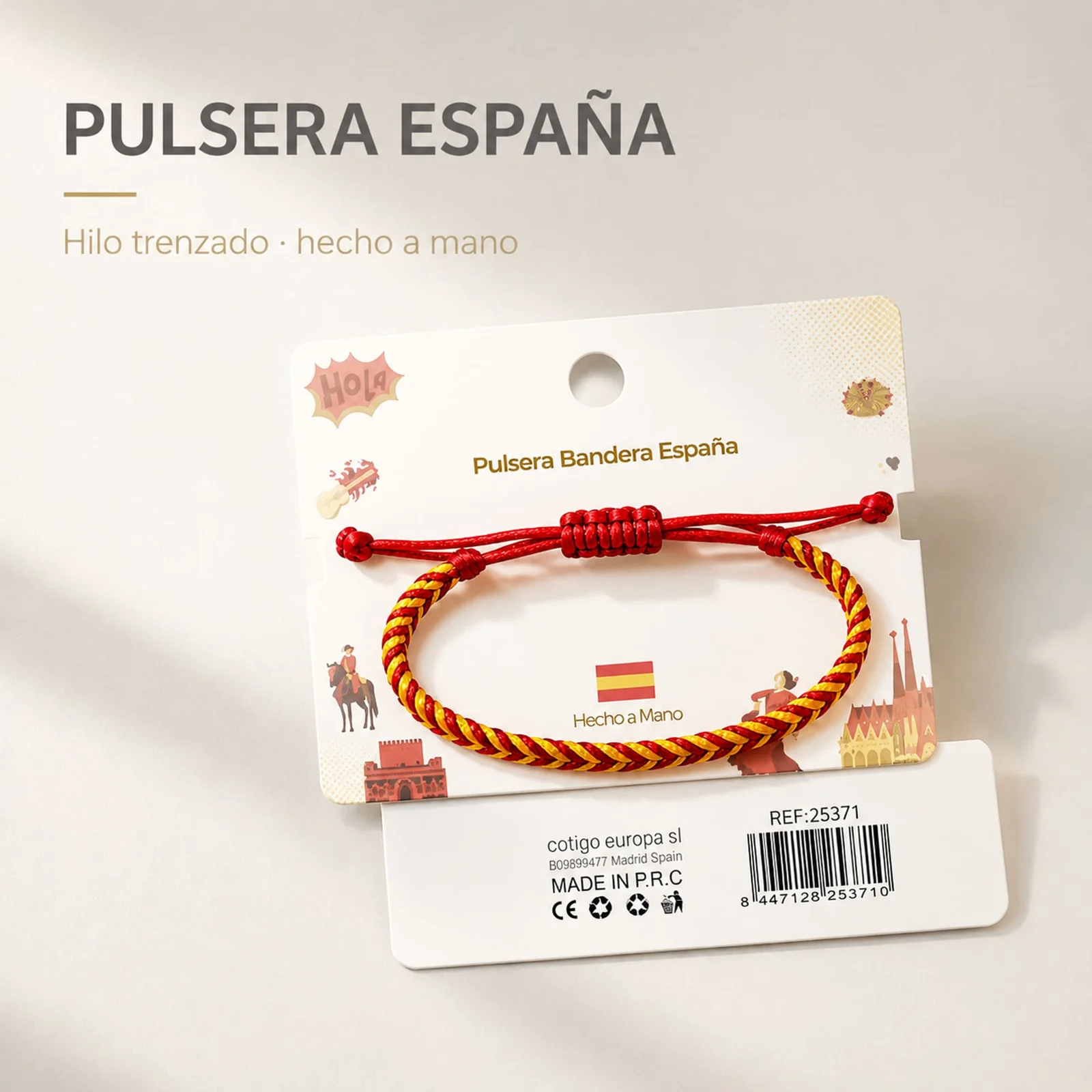 Pulsera Bandera España de Hilo Destino