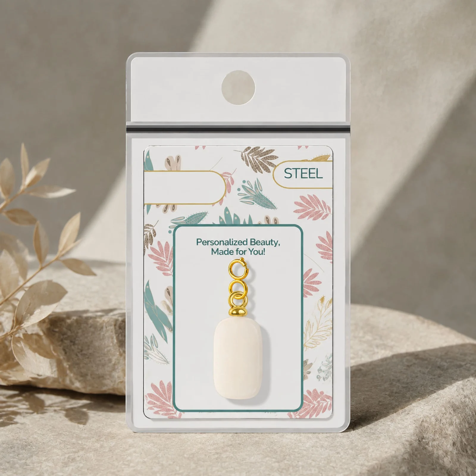 CHARM ACERO DORADO CHAPADO ORO 14 K-CON CIERRE