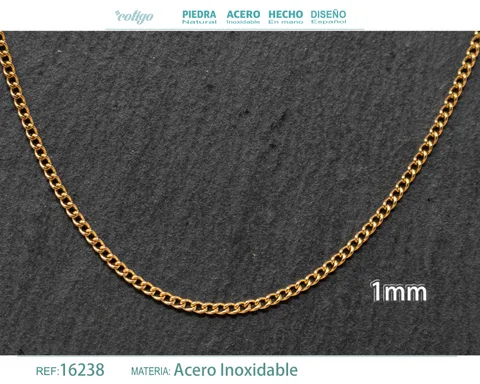 COLLAR DE CADENA ACERO DORADO