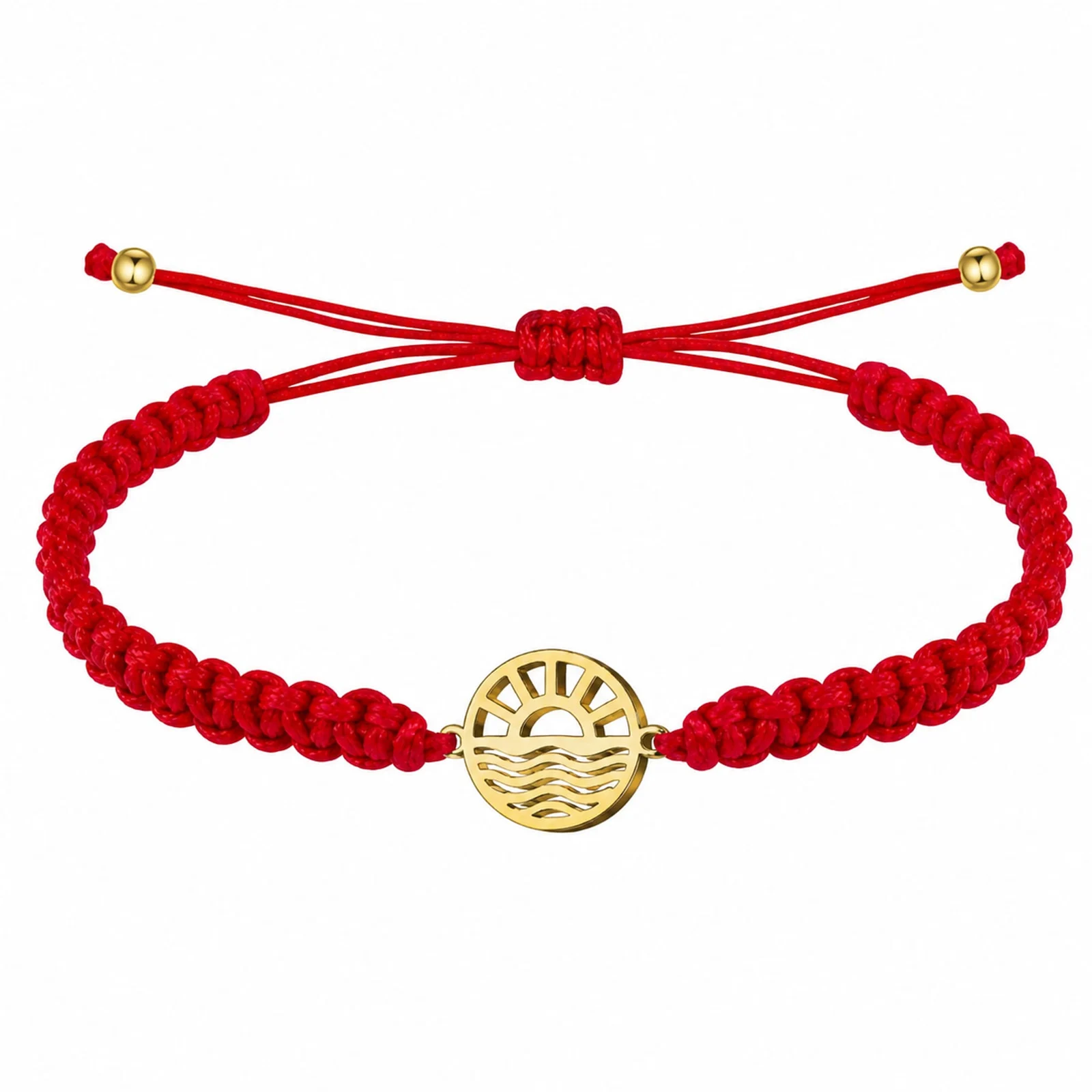 PULSERA HILO DESTINO  CON AMANECER ACERO DORADO