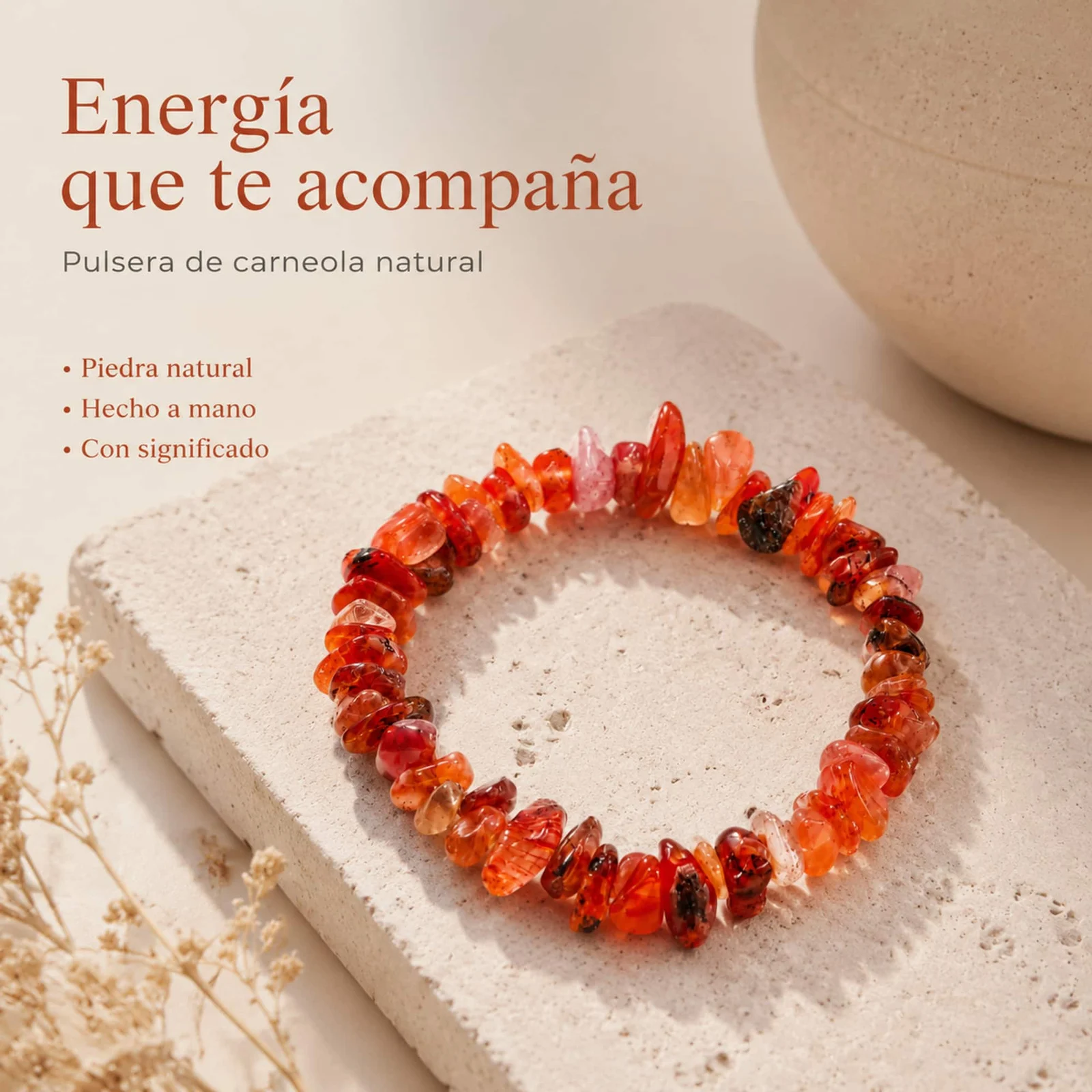 Pulsera Piedra natural Carneola