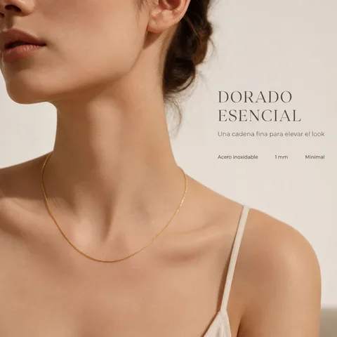 COLLAR DE CADENA ACERO DORADO