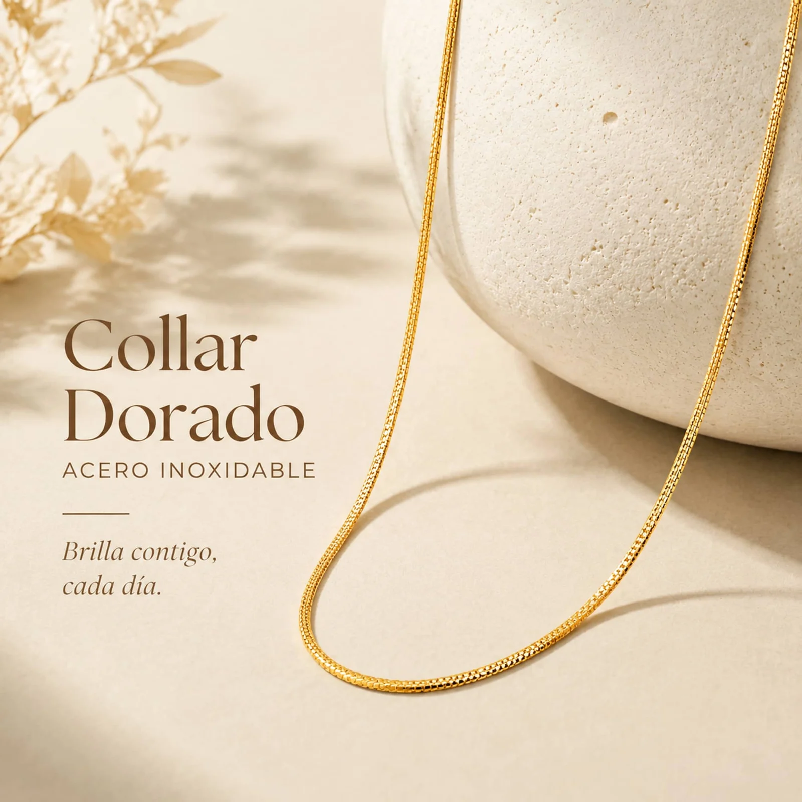 COLLAR DE CADENA ACERO DORADO