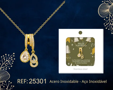 24691-COLGANTE CHAPADO ORO 14K CON CIRCONITA PARA NAVIDAD