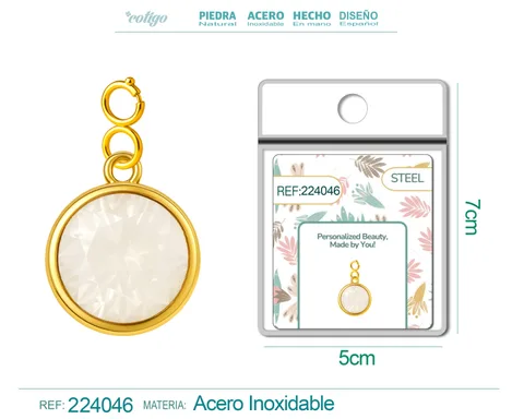 CHARM ACERO DORADO CON PIEDRA NACIMIENTO DE JUNIO-CON CIERRE