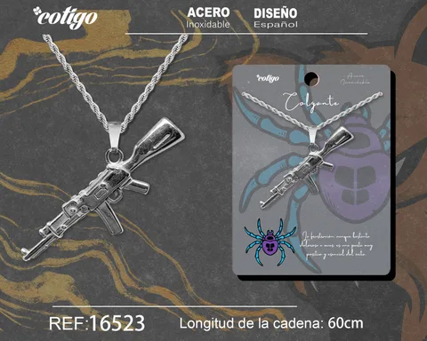 COLGANE HOMBRE ACERO COLOR PLATEADO