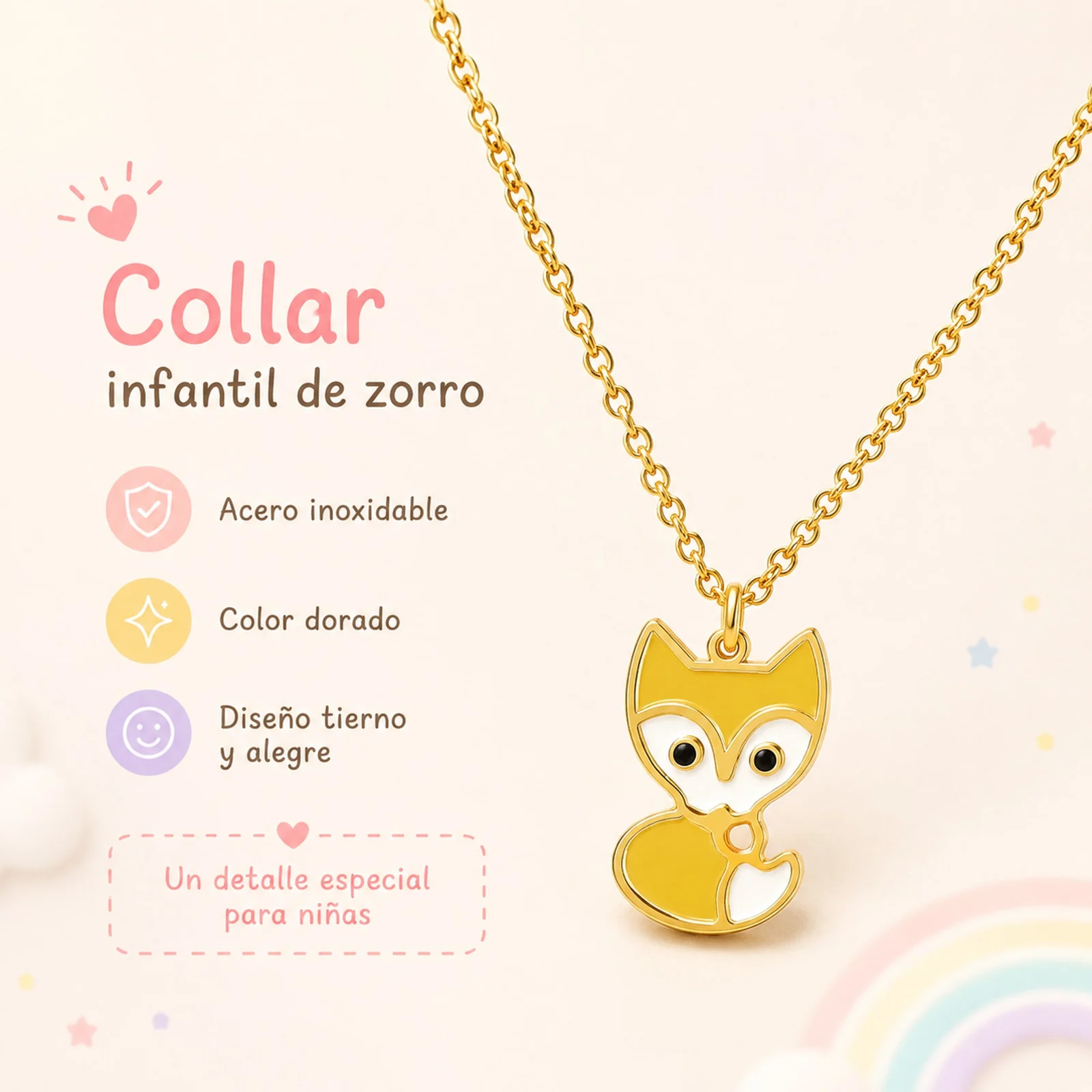 COLLAR NIÑA ACERO COLOR DORADO