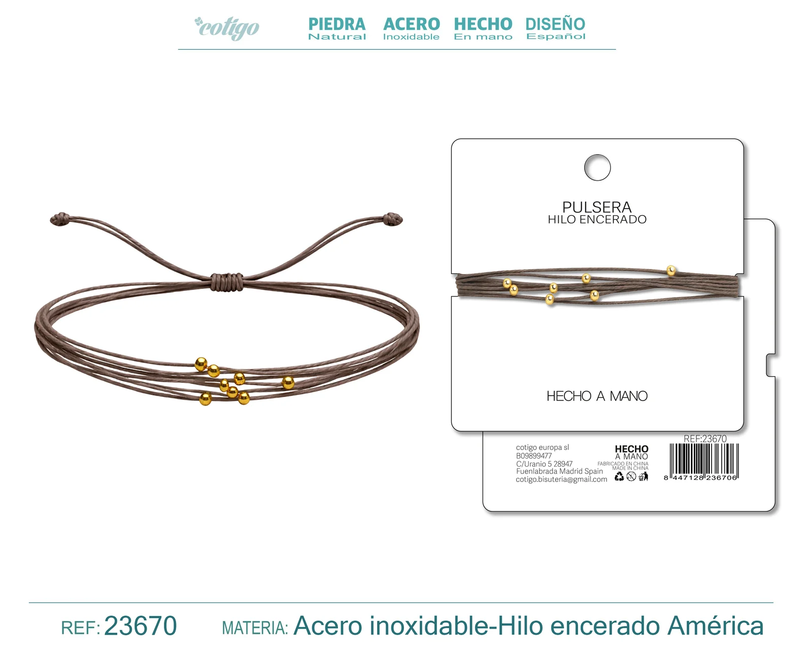 PULSERA HILO ENCERADO
