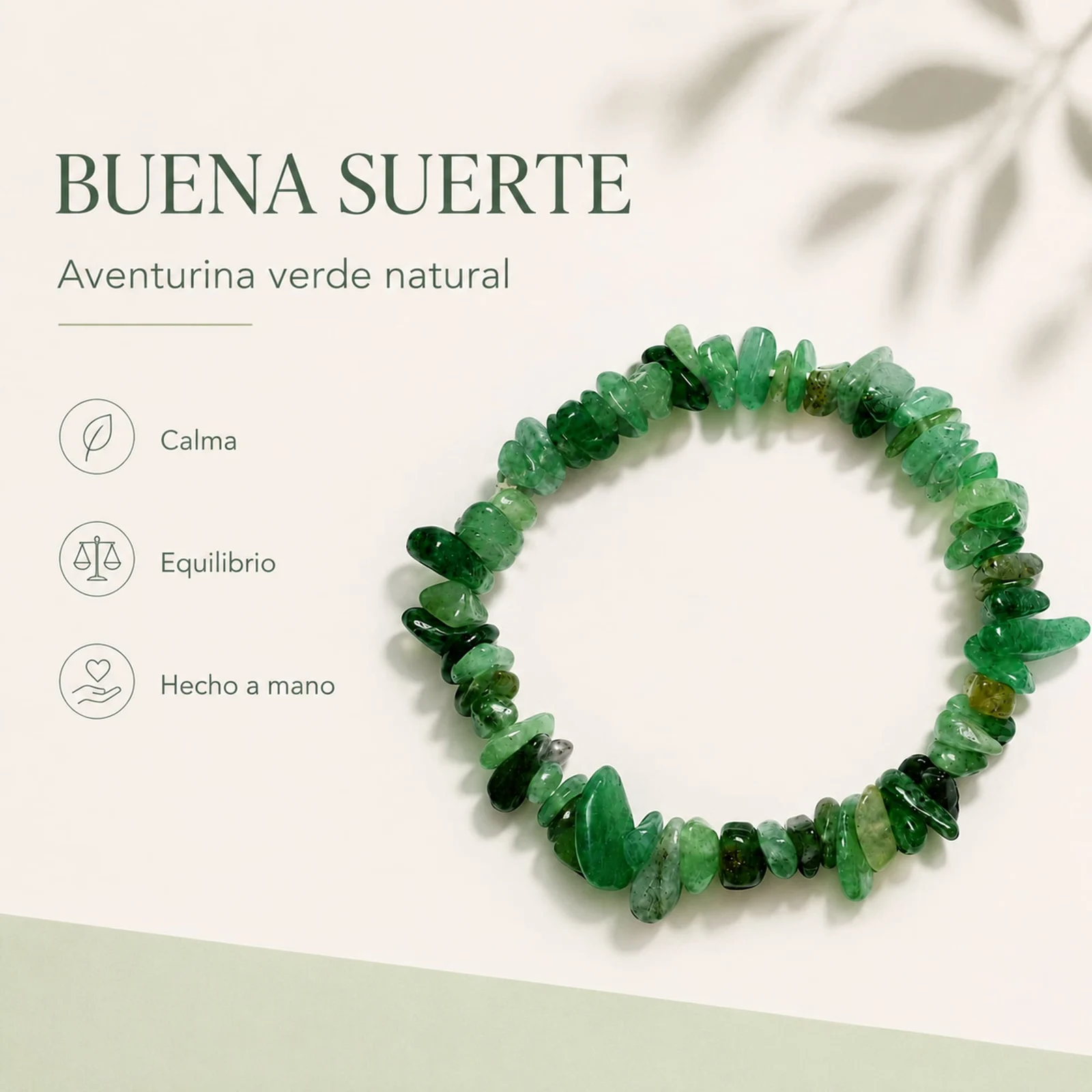 Pulsera Piedra natural Aventurina Verde