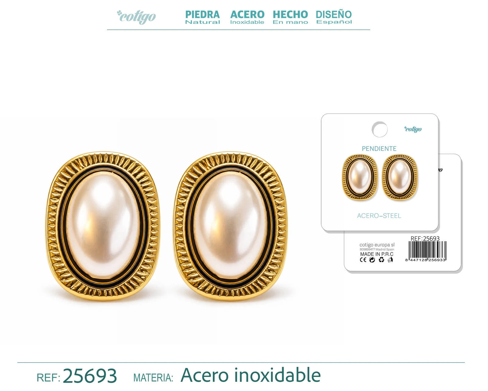 Pendiente Acero Inoxidable color Dorado