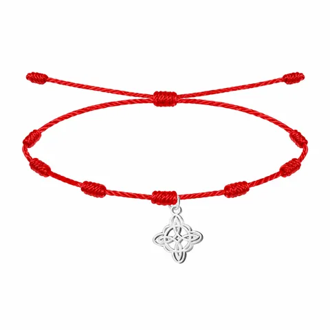 PULSERA 7 NUDOS CON NUDO DE BRUJA ACERO PLATEADO