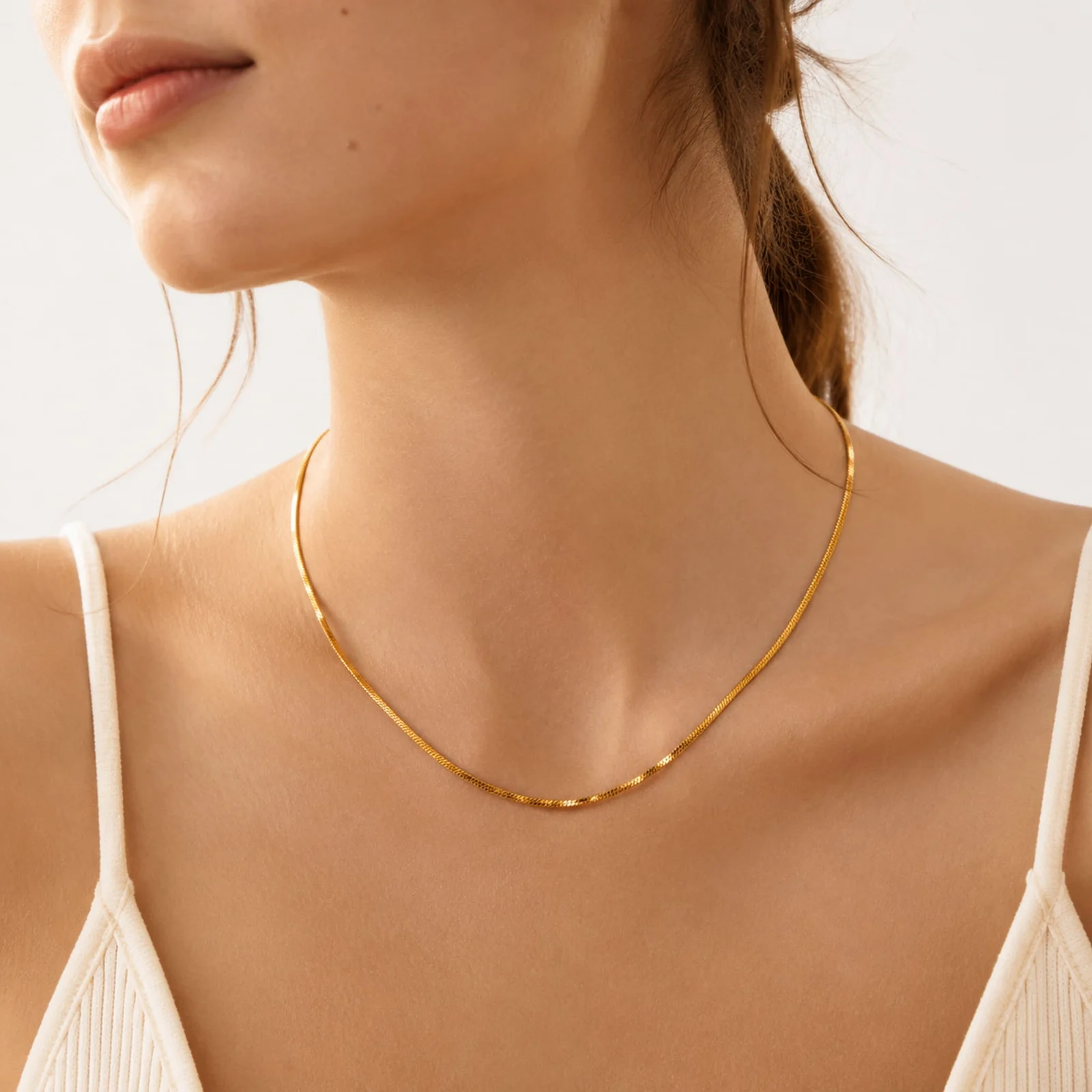 COLLAR DE CADENA ACERO DORADO