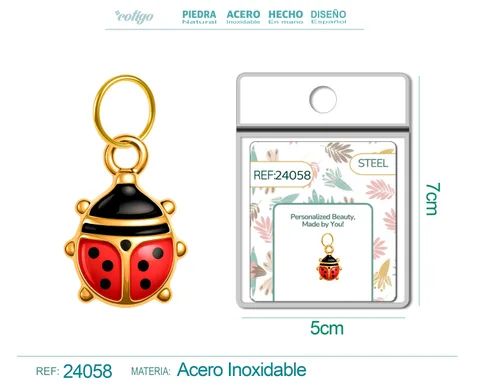 CHARM ACERO DORADO CHAPADO ORO 14 K