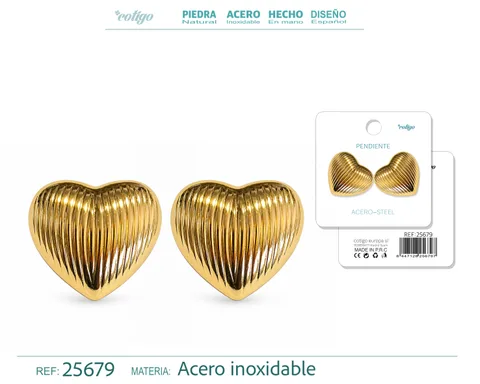 Pendiente Acero Inoxidable color Dorado