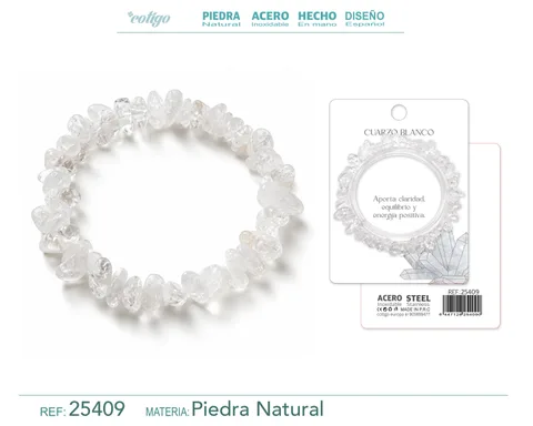 Pulsera Piedra natural Cuarzo Blanco