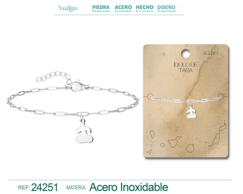 PULSERA CON IDALO DE TARRA ACERO PLATEADO