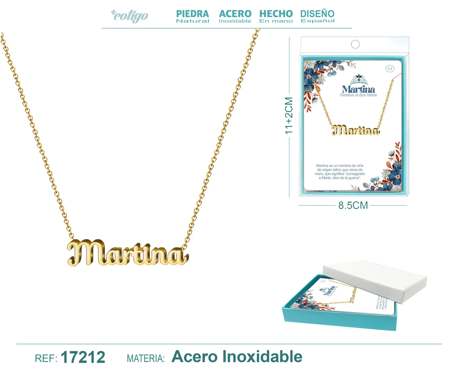 COLLAR MARTINA ACERO COLOR DORADO