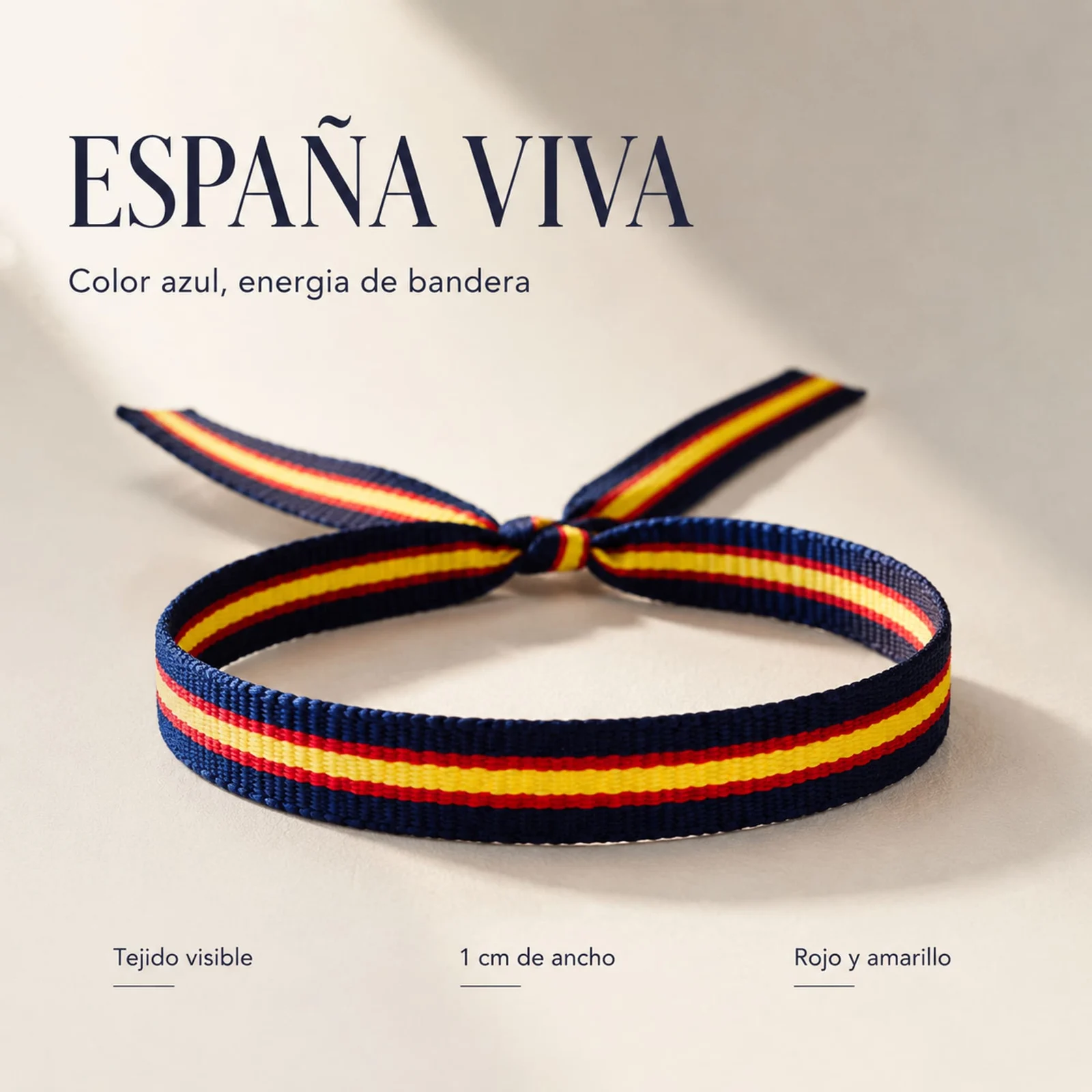 PULSERA ESPAÑA ANCHO 1CM AZUL